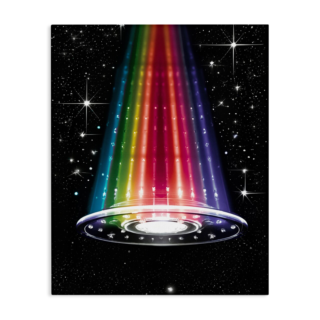 Stupell Industries Rainbow Galaxy UFO Canvas, design by Sasha